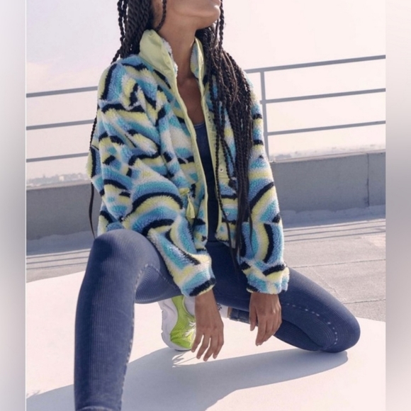 Free People Movement Hit The Slopes Printed Fleece Jacket